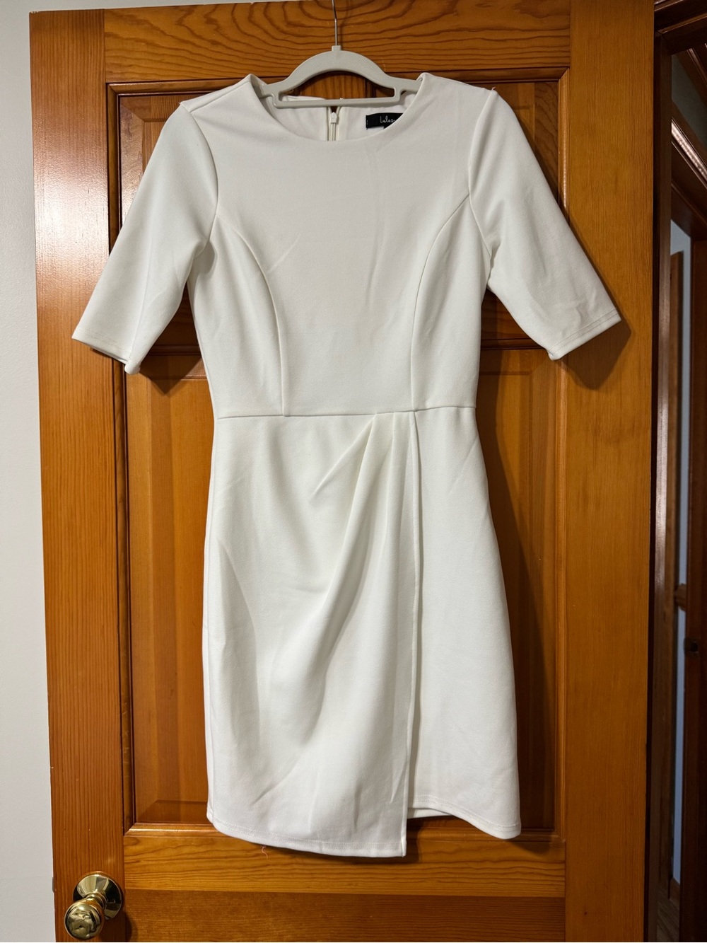 Lulu's White Short Sleeve Mini Sheath Dress
